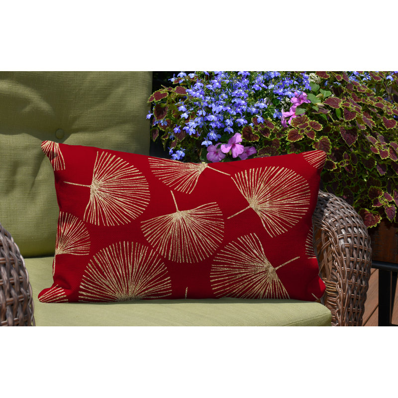 Coussin lombaire intérieur / extérieur Joba Dandilion, Rouge / or