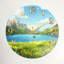 "Mountain Lake", horloge murale en verre-1992302625