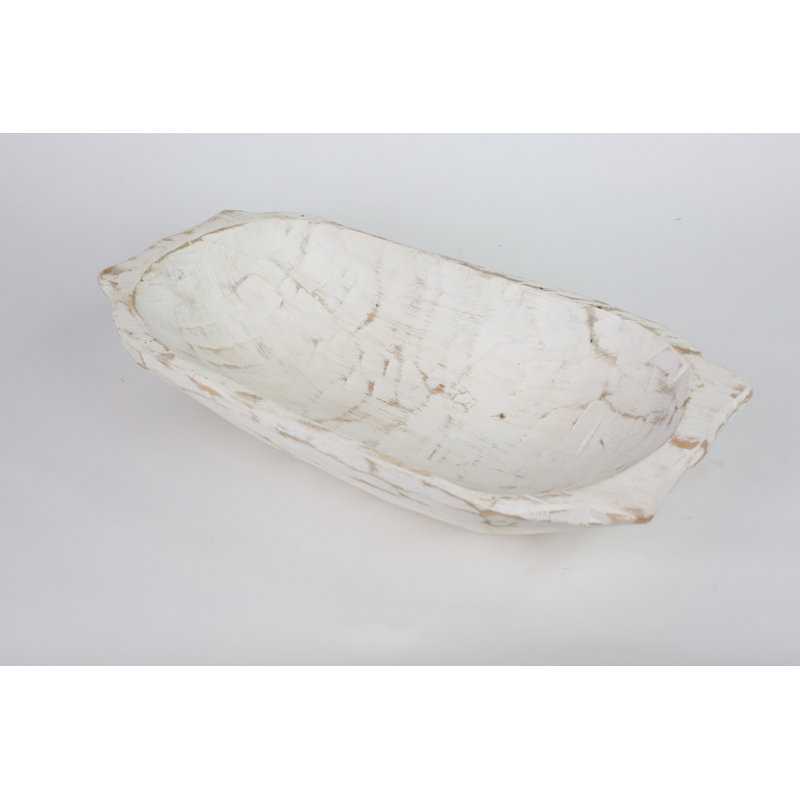 Bol décoratif en bois Glenfield, Blanc pur