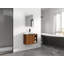 Meuble-lavabo mural 28 po avec lavabo en céramique et porte à fermeture en douceur, emballage KD-125515334-125515335