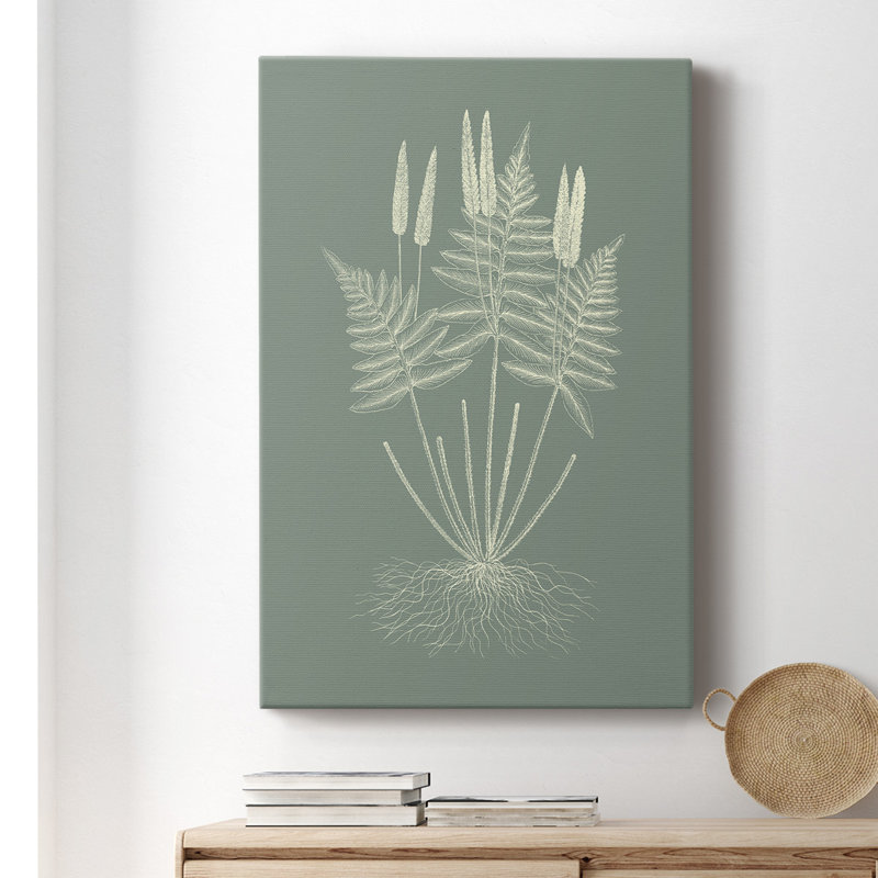 " Ferns On Sage VII ", 16" W x 27" H