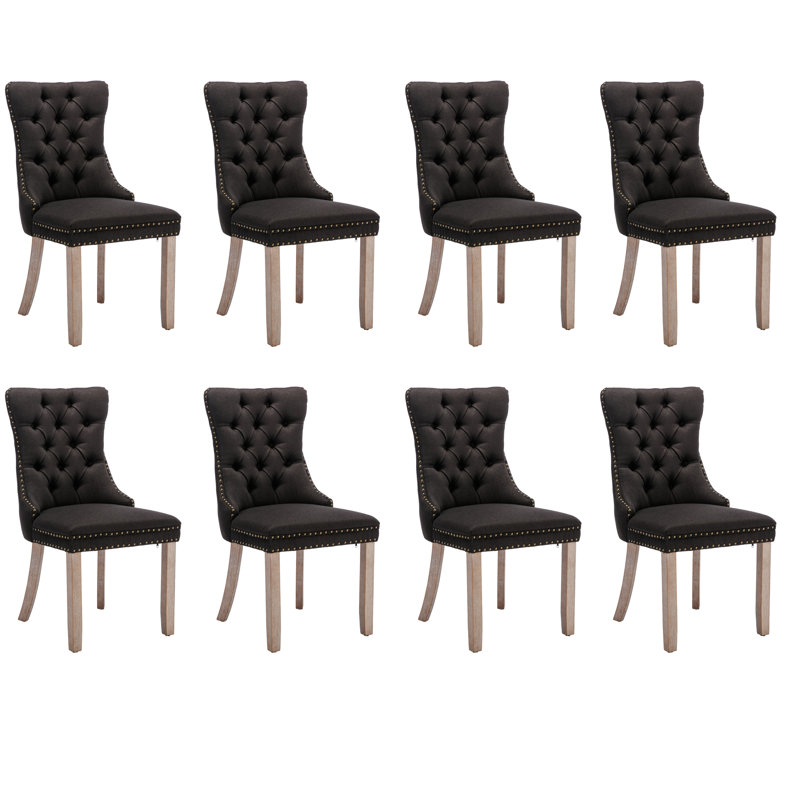 Chaise d'appoint rembourrée Almerina, Noir, Naturel