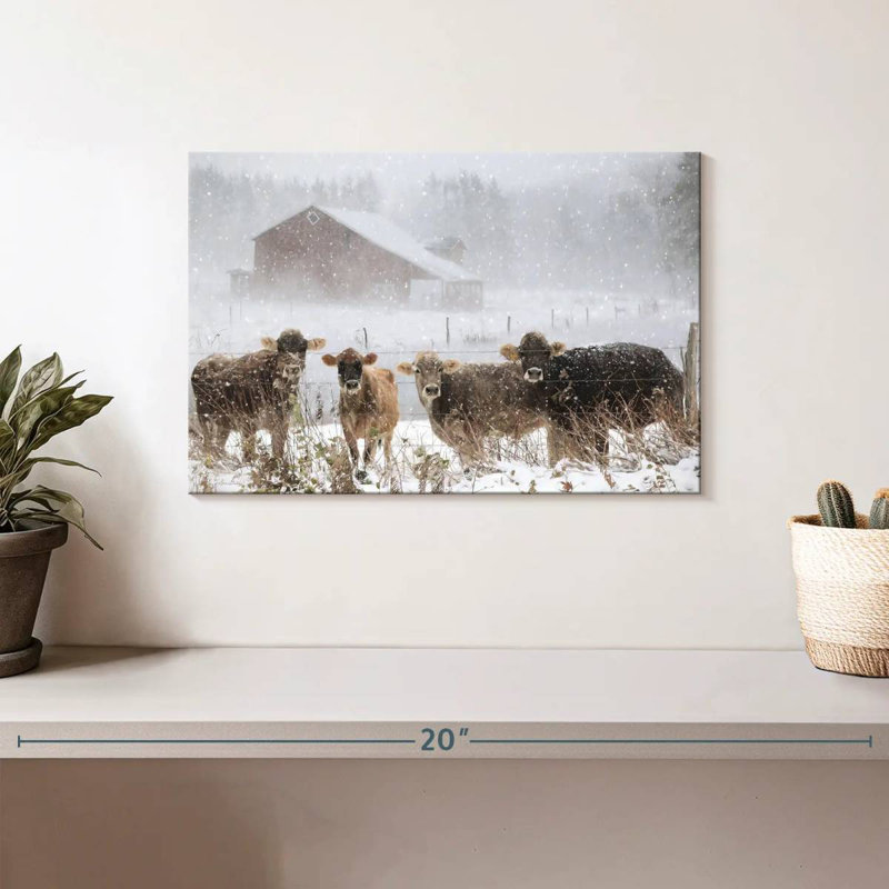 Brampt Cold Cows On The Farm, 8" H x 12" W