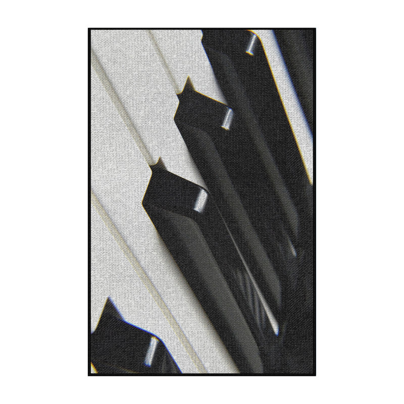 Tapis noir Piano Close up 6, Rectangle 2 pi x 4 pi