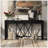 60''Acacia Veneer Console Table With 4 Spacious Drawers, Modern Crisscross Design Entryway Table With Open Bottom Storage,Farmhouse Sofa Table For Living Room,Kitchen,Dining Room,Hallway-477983385