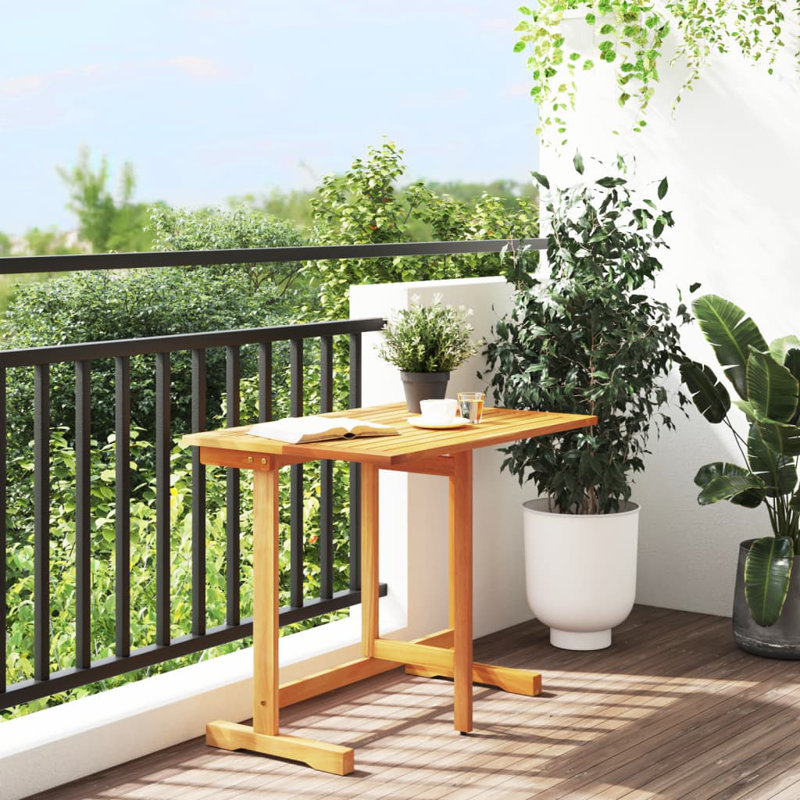 Table de balcon Vidaxl pliable brun moyen en bois d'acacia