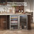 Wine and Beverage Cooler Combo 34 Bottle 130 Cans Freestanding Dual Zone Wine Beverage Fridge with Reversible Door 3-Color LED Light Adjust Shelves(2 units)