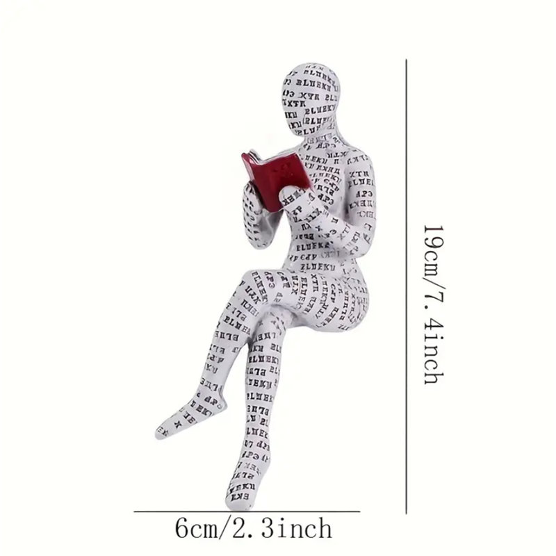 Harjinder Reading Sculpture Study Den Office Decor Teacher Gift Book Lover Figures - Left Leg