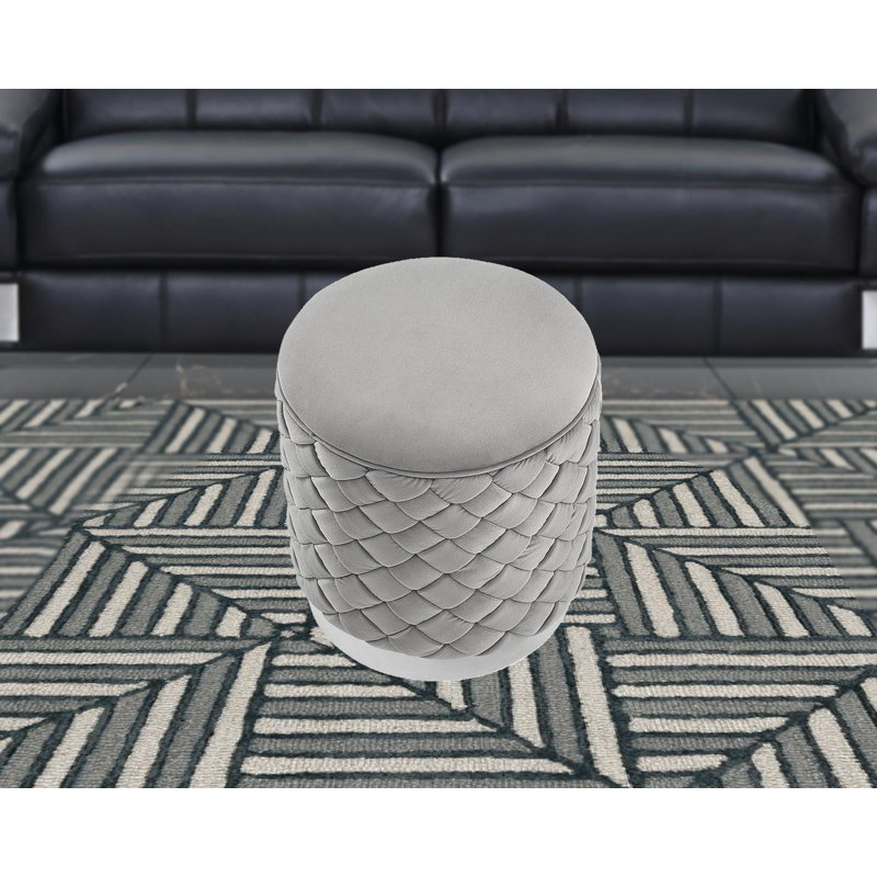 Repose-pieds rond 15 ", Gris, Argent argent