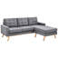 1 canapé modulaire en tissu de polyester gris 3 pièces Mid-Century
