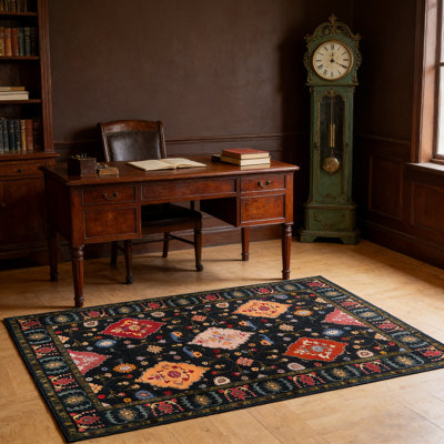 Tapis pour salon de 4 pi x 6 pi, tapis Boho lavable, grand tapis antidérapant d'intérieur antidérapant pour chambre à coucher, salle de classe, dortoir, salle à manger