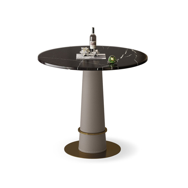 Black Round Marble Dining table, Black