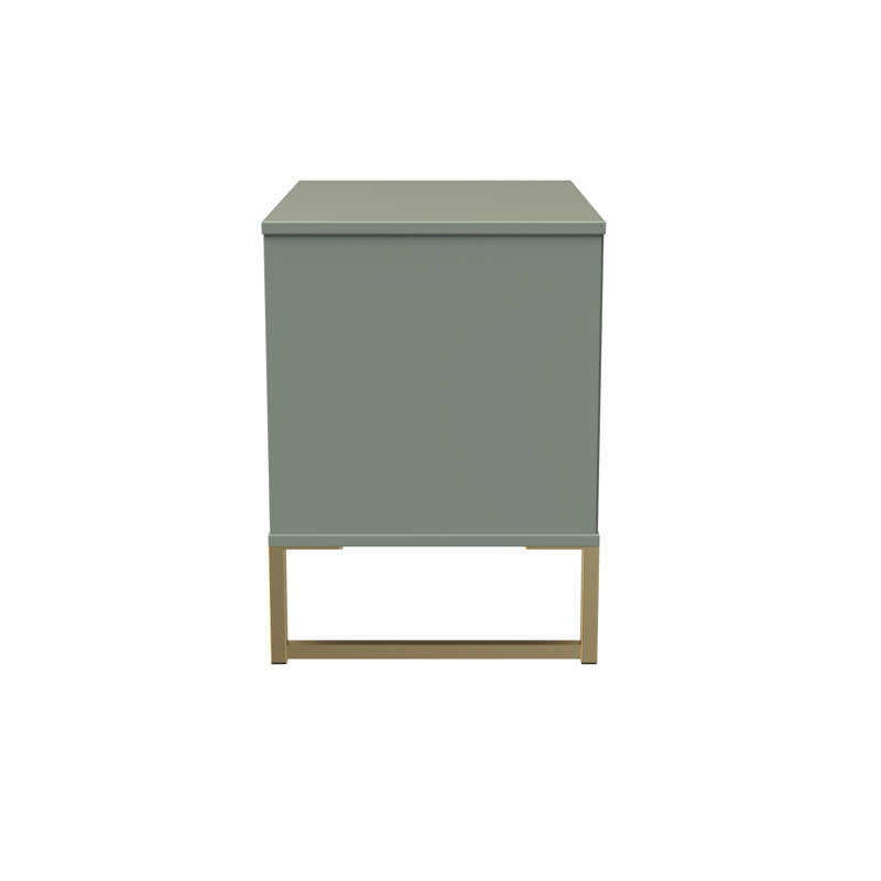 Fully Assembled Allaura 1 Drawer Bedside Table, Green