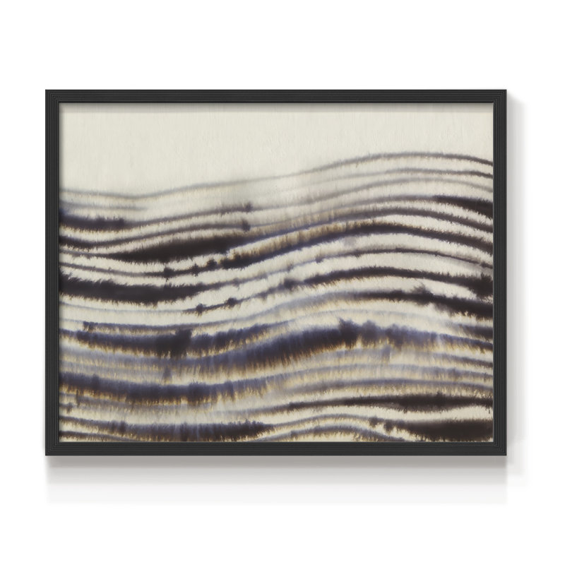 Resounding Waves II -Framed Print - Restickable, 11" H x 14" W, Black