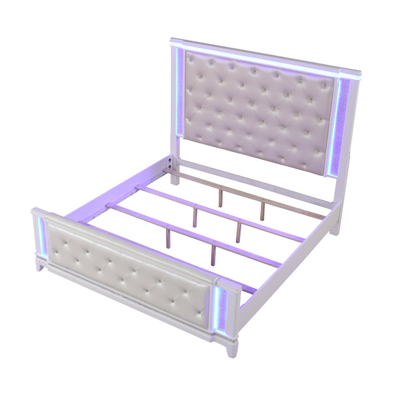 Elmin Upholstered Wingback Bed, Queen