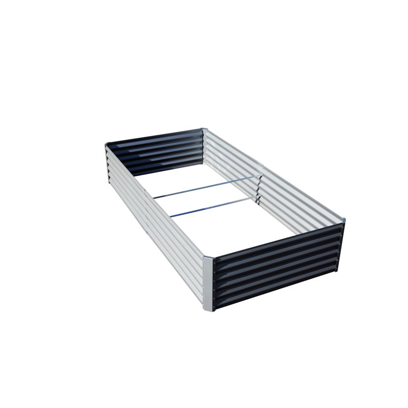 Lit de jardin surélevé galvanisé 8X4X1.5 Ft, Argent argent