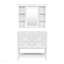 Meuble-lavabo de 36 po avec armoire à pharmacie, armoire à miroir moderne avec tablette réglable, armoire de rangement pour salle de bain à 4 tiroirs, armoire de rangement pour cadre de salle de bain en bois massif-1143514244
