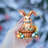 Easter Bunny Wooden Ornaments By G. Debrekht