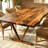 Live Edge Solid Wood Dining Table, Handcrafted Walnut, 72"-720803651-719916271