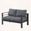 Causeuse de patio en aluminium antirouille avec coussins épais gris foncé-157149045