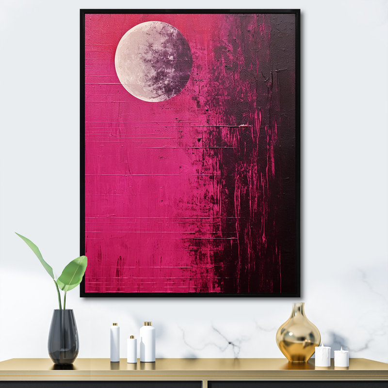 " Moon Mystery Luminosity ", 32" H x 16" W x 1" D, Black Floater Frame