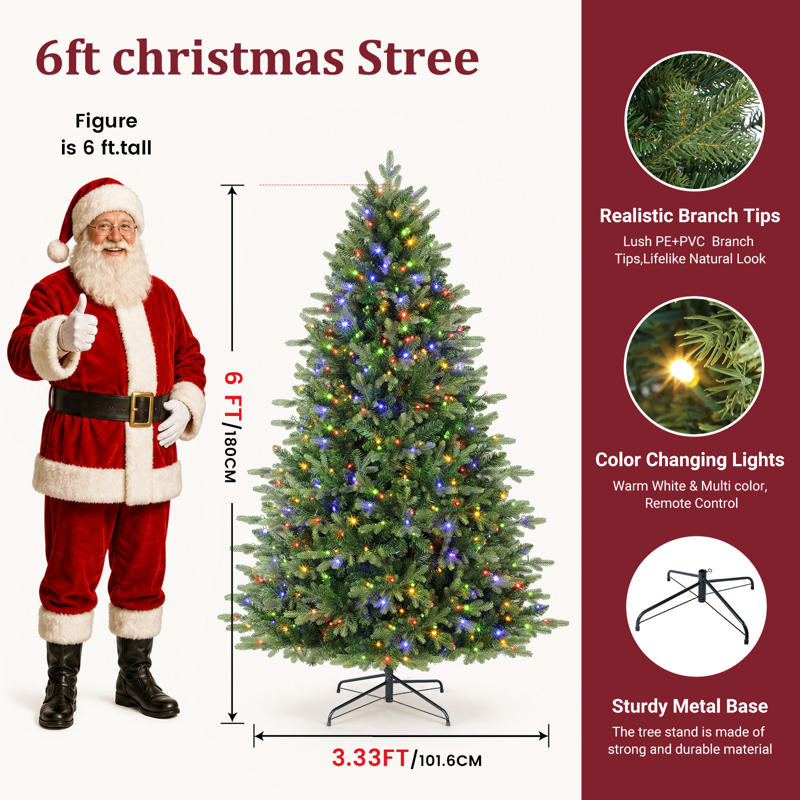 Fir Christmas Tree, 6' H