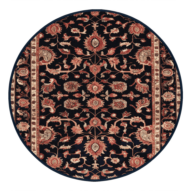 Tapis mauve lavable à la machine, Rond 4 pi