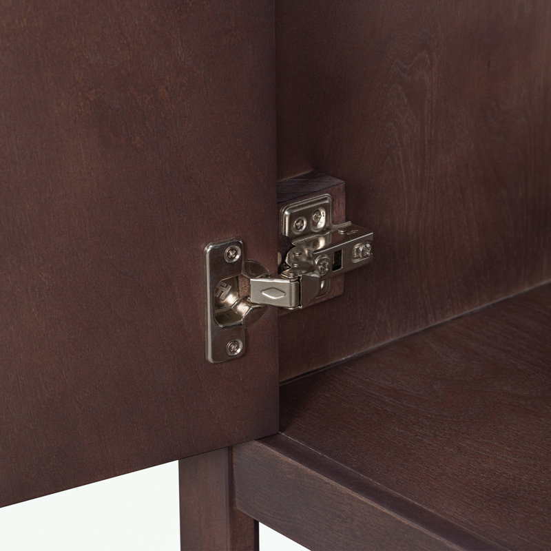Bathroom Vanity with Ceramic Sink and Open Style Shelf, Brown