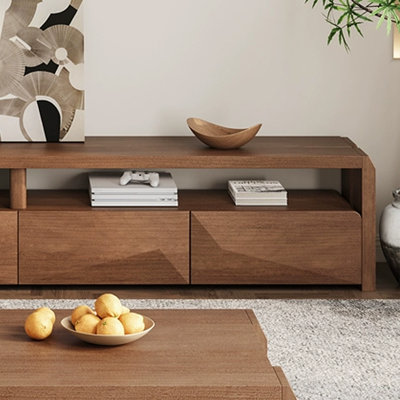 Meuble télé minimaliste sur pied en bois massif