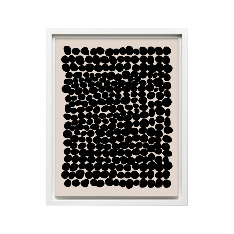 Galets noirs, 08"H x 10"W, Canvas, White Framed