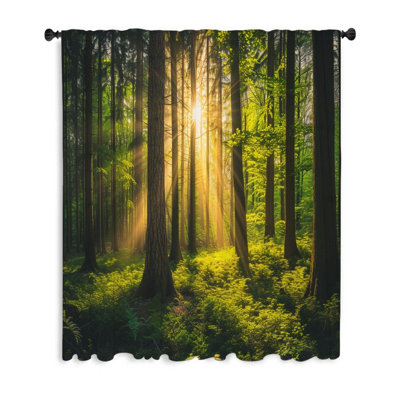 Forest Nature Warm Sheer Curtain Single Panel