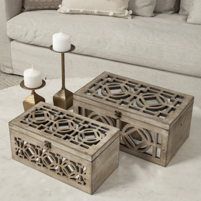 Lecuyer 2 Piece Wooden Decorative Box Set