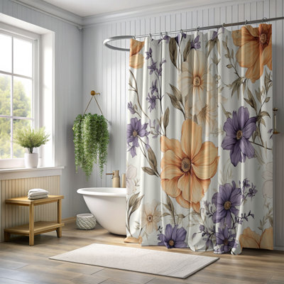 Bloom Brush - 1 Piece Standard Shower Curtain