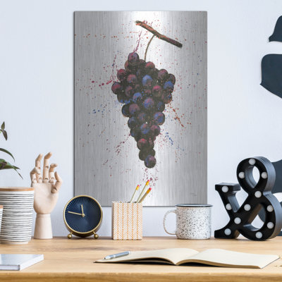 «Wine Splash Grapes Mauve» par Wellington Studio, art mural en métal, 24 po x 36 po