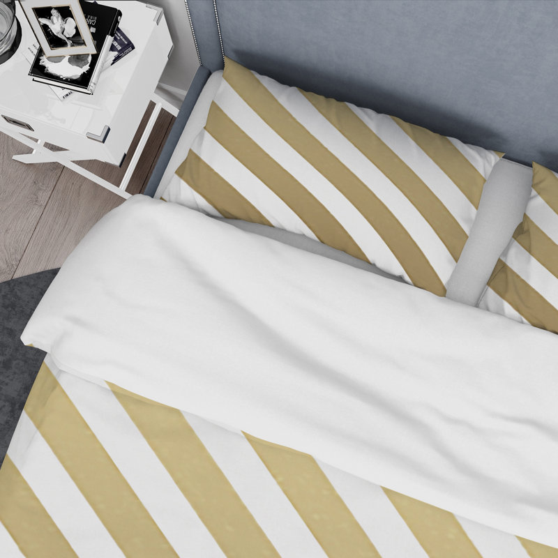 Ensemble de housse de couette en diagonale mid-century, Housse de couette très grand + 2 taies décoratives