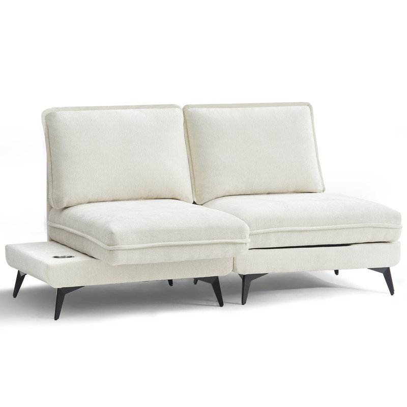 3 Seater Chenille Sofa, Beige Chenille