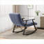 Petit fauteuil inclinable et berçant en velours bleu riche de 42 po par xpiyaer