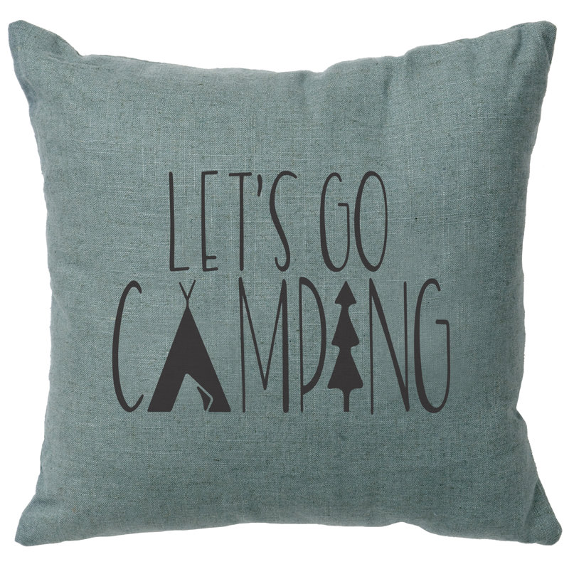 Coussin Wooded River Image - Go Camping - Lin océan, Bleu