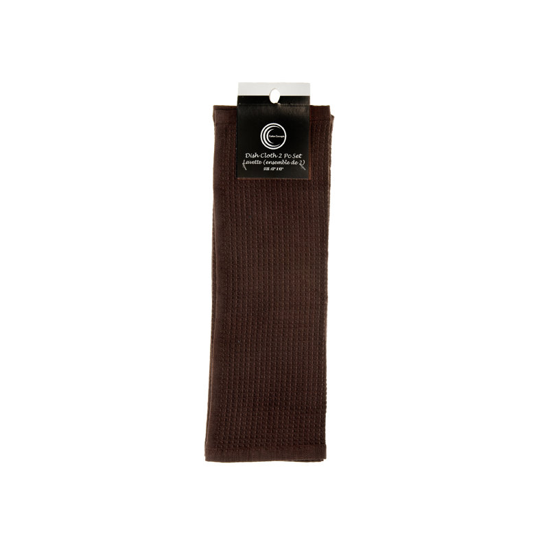 Cotton Waffle Dish Cloth Kitchen Towel, Brown