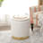 Round Storage Ottoman With Tray
