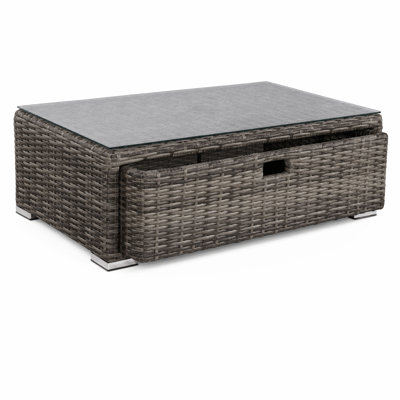 Fully Assembled Glass Outdoor Coffee Table