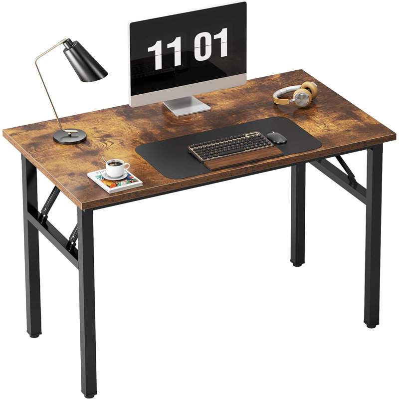 Computer Desk For Small Space Small Folding Table Small Writing Desk Foldable Desk, Rustic Brown
