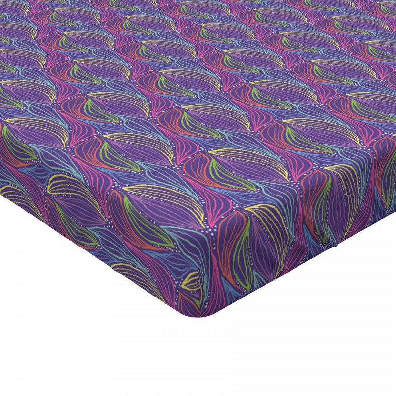 Ambesonne Microfiber Floral Fitted Sheet