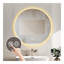 Miroir rond de salle de bain 32 po à DEL avec meuble-lavabo mural, anti-buée, 3 lumières réglables à température de couleur et à intensité variable, miroir de maquillage pour la chambre à coucher et la salle de bain, miroir intelligent pour la d?