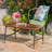 Rectangle Outdoor Coffee Table With Angled Tubular Legs And Wood Top