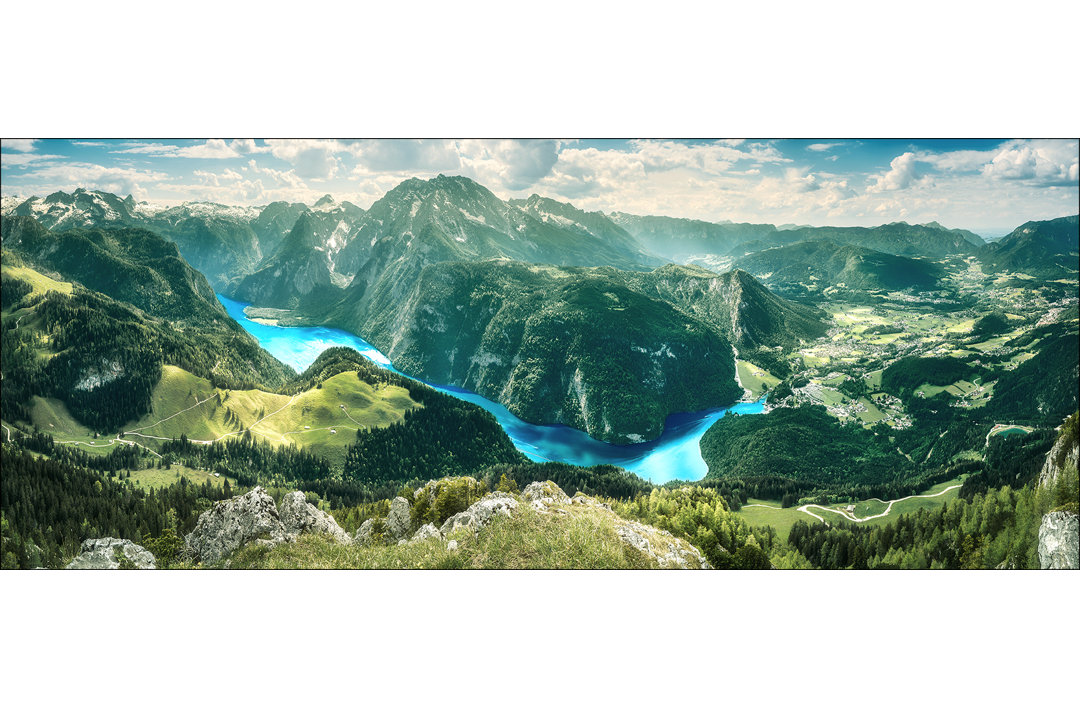 Mountain Landscape I – Druck ohne Rahmen auf Floatglas