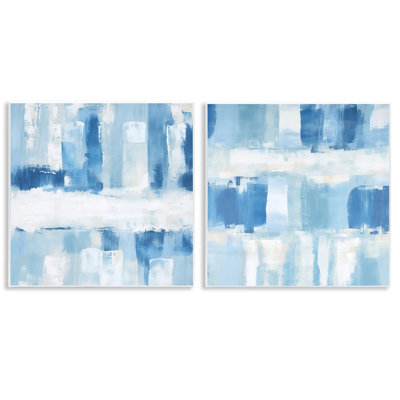Ensemble de 2 plaques murales bleu clair visionnaires, design par Irena Orlov