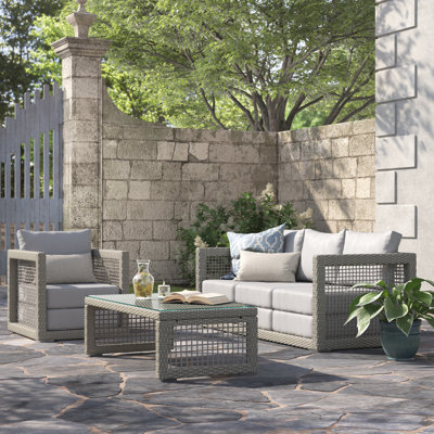 Aura 3 Piece Outdoor Patio Wicker Rattan Set