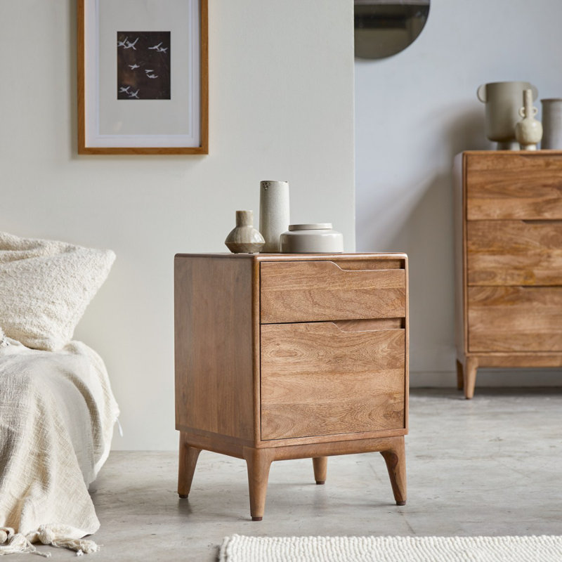 Gabrielle 1 - Drawer Solid Wood Nightstand
