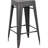 Modern Contemporary Backless Metal Bar Stools Of 2, 30" Standard Seat, Distressed Black Color, Weight For Easy Handling, Stackable Design, 17" Dimensions, Abs Filler Art  2 Pieces , Seat Height, Main